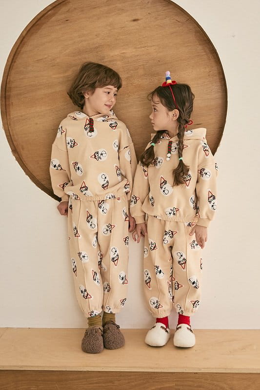 Mimico - Korean Children Fashion - #littlefashionista - Hat Bear Top Bottom Set - 2