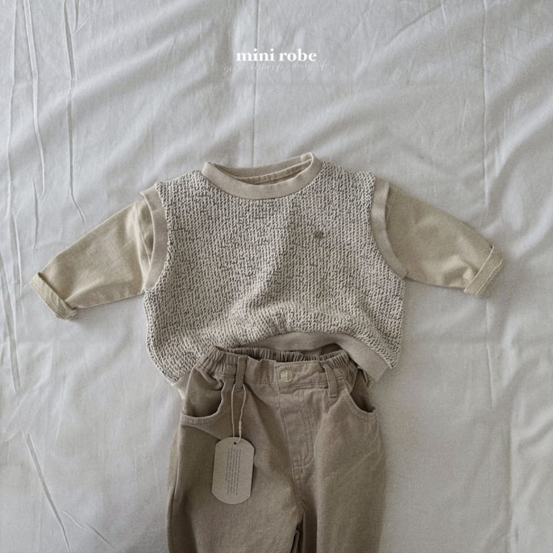 Mini Robe - Korean Baby Fashion - #babyootd - Peanut Knit Vest - 9