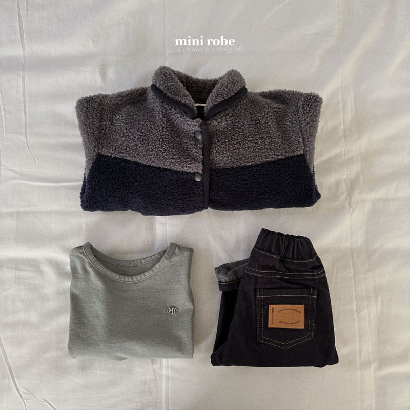 Mini Robe - Korean Baby Fashion - #babyoutfit - Log Round Tee - 12