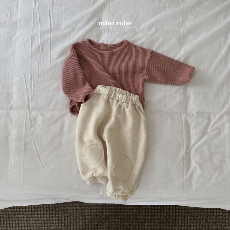 Mini Robe - Korean Baby Fashion - #onlinebabyboutique - Cream Waffle Tee - 10