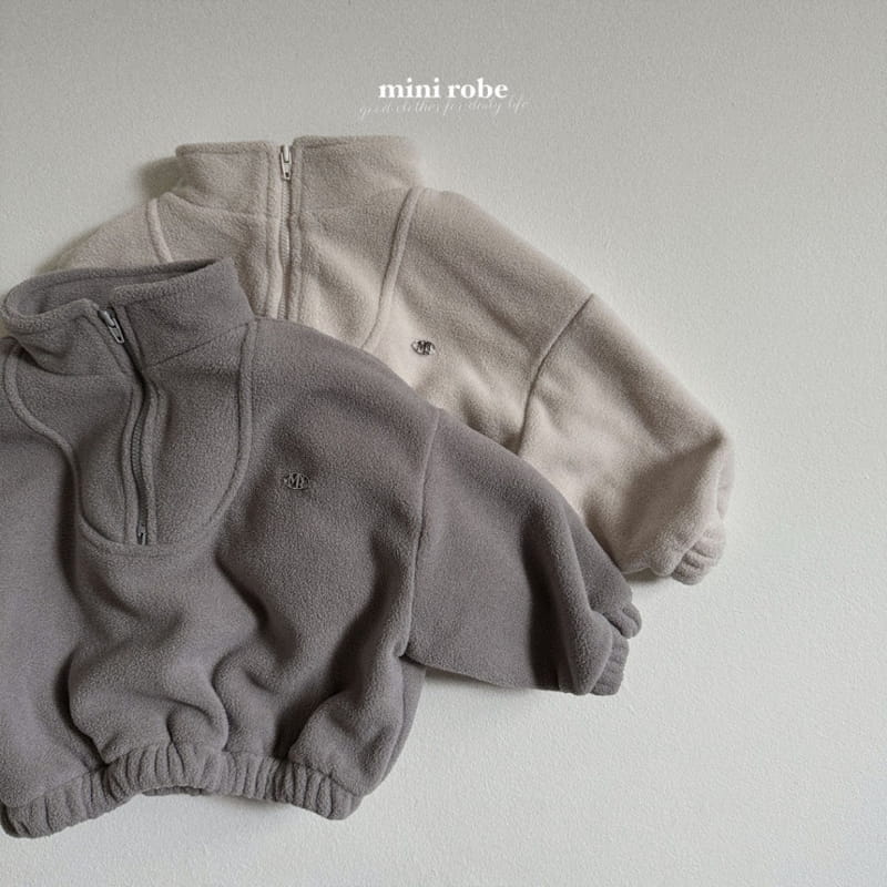 Mini Robe - Korean Baby Fashion - #onlinebabyboutique - Bear Half Turtleneck Zip-up