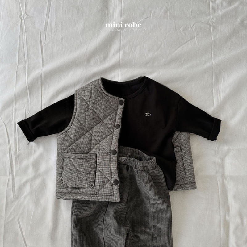 Mini Robe - Korean Baby Fashion - #onlinebabyshop - Checks Vest - 12
