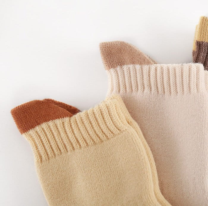 Miso - Korean Baby Fashion - #babyclothing - Poin Two Tone Socks Set - 8