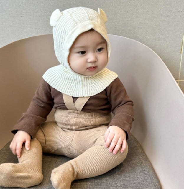 Miso - Korean Baby Fashion - #babyootd - Bear Baraclava