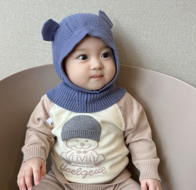 Miso - Korean Baby Fashion - #onlinebabyboutique - Bear Baraclava - 5