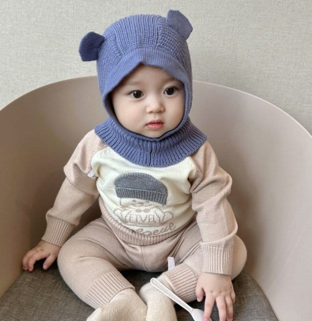 Miso - Korean Baby Fashion - #onlinebabyshop - Bear Baraclava - 6