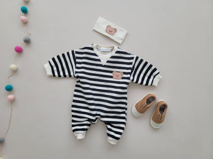 Moran - Korean Baby Fashion - #babylifestyle - Fleece Bear Bodysuit - 3
