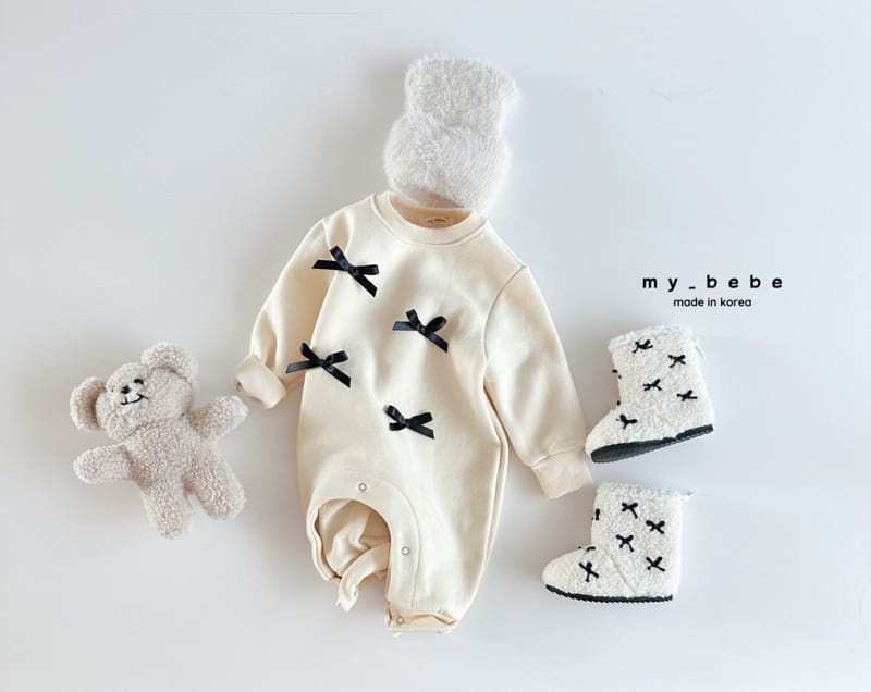 My Bebe - Korean Baby Fashion - #babyboutique - Ribbon Kangaree Bodysuit - 7
