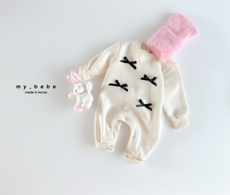 My Bebe - Korean Baby Fashion - #babyboutiqueclothing - Ribbon Kangaree Bodysuit - 8