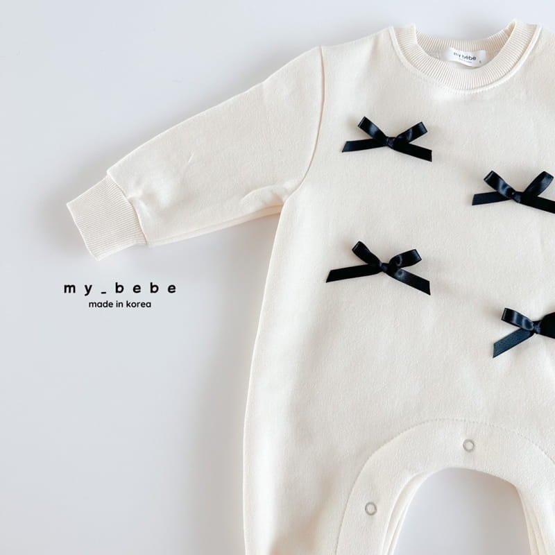 My Bebe - Korean Baby Fashion - #babyclothing - Ribbon Kangaree Bodysuit - 9