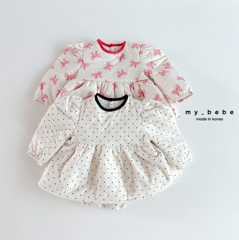 My Bebe - Korean Baby Fashion - #babyoninstagram - Bonding One-piece Bodysuit - 2