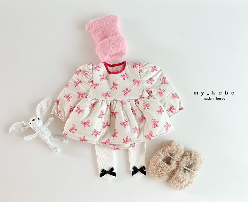 My Bebe - Korean Baby Fashion - #babyootd - Bonding One-piece Bodysuit - 3