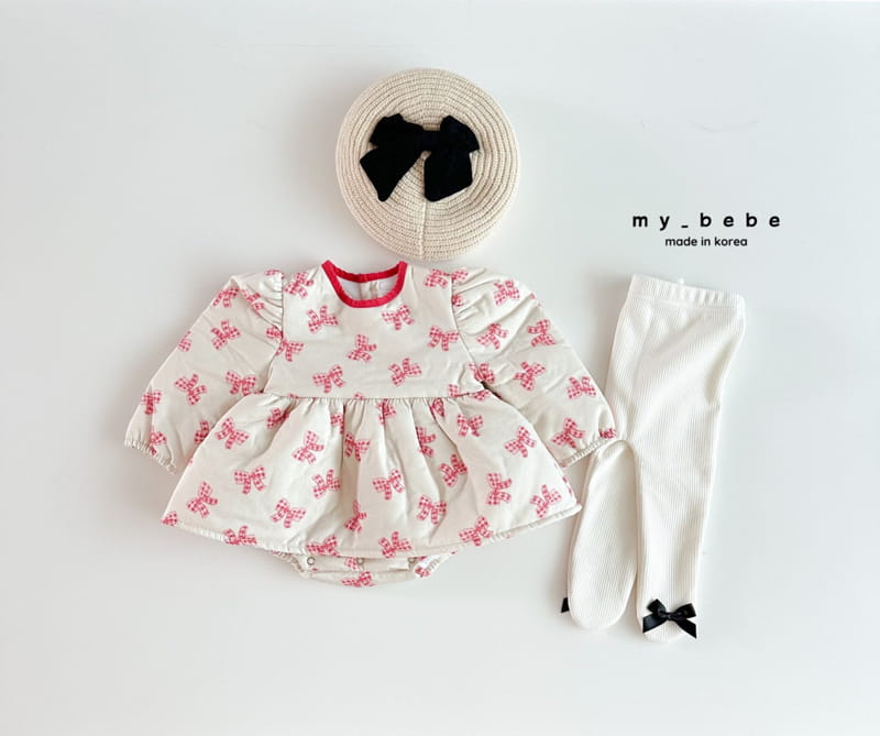 My Bebe - Korean Baby Fashion - #babyootd - Bonding One-piece Bodysuit - 4