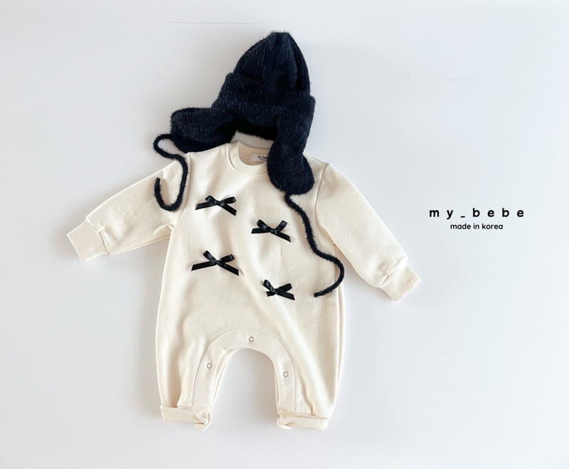 My Bebe - Korean Baby Fashion - #onlinebabyshop - Ribbon Kangaree Bodysuit - 5