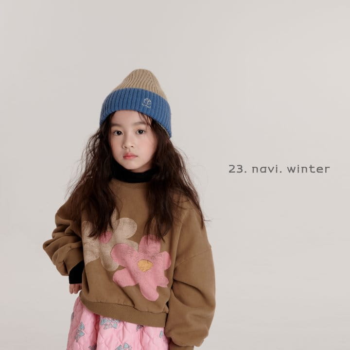 Navi - Korean Children Fashion - #kidsshorts - Flower Sweatshirt - 6
