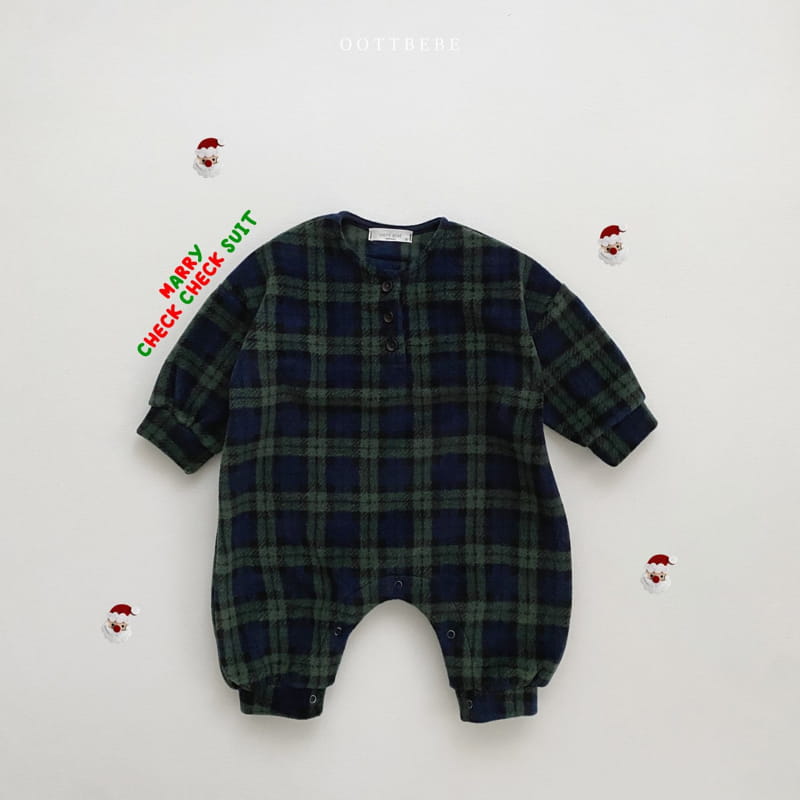 Oott Bebe - Korean Baby Fashion - #babyfashion - Merry Check Bodysuit - 5