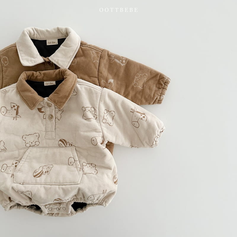 Oott Bebe - Korean Baby Fashion - #babyfever - Bear Rib Bodysuit - 3