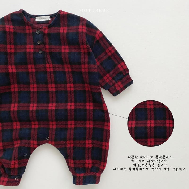 Oott Bebe - Korean Baby Fashion - #babyfever - Merry Check Bodysuit - 6