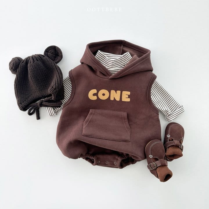 Oott Bebe - Korean Baby Fashion - #babygirlfashion - Corn Bodysuit Muffler Set