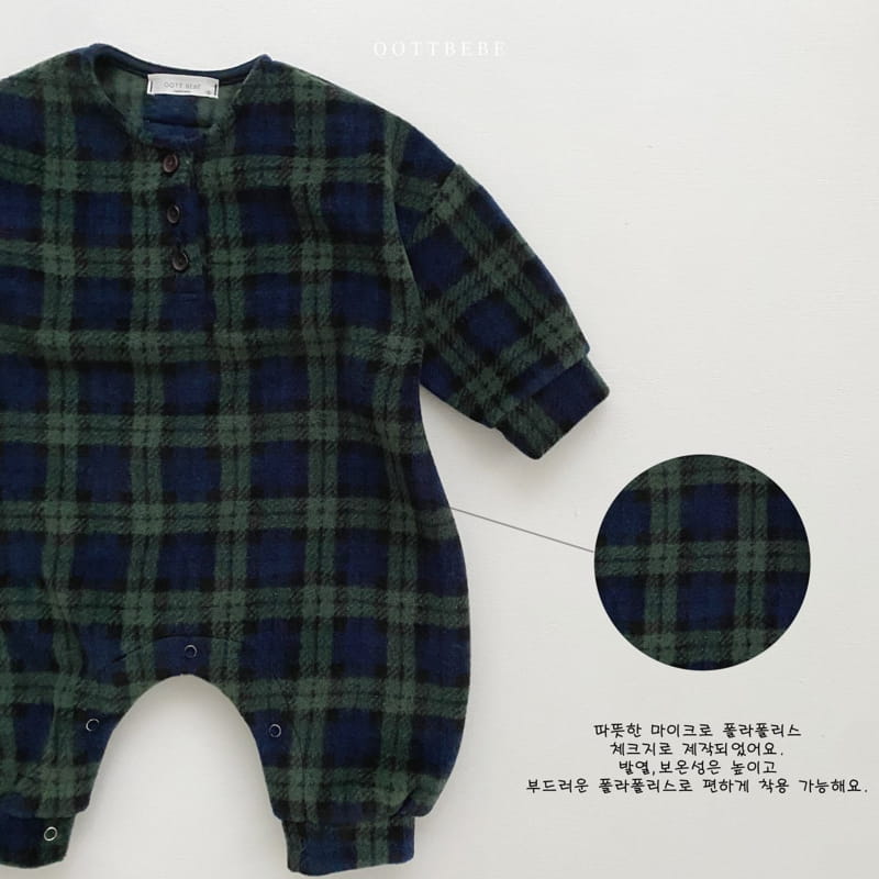 Oott Bebe - Korean Baby Fashion - #babygirlfashion - Merry Check Bodysuit - 7