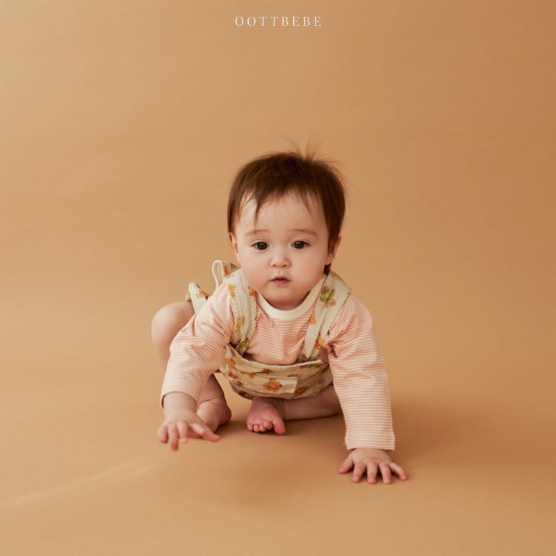 Oott Bebe - Korean Baby Fashion - #babyoninstagram - Bear Friend Dungarees Bodysuit - 12