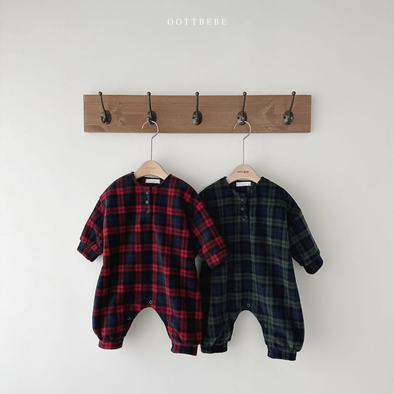 Oott Bebe - Korean Baby Fashion - #babyootd - Merry Check Bodysuit - 10
