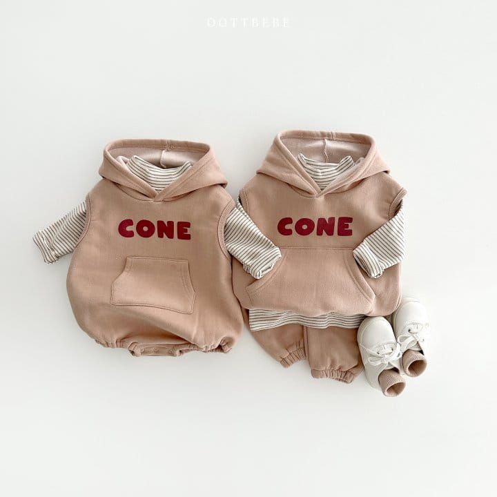 Oott Bebe - Korean Baby Fashion - #babyoutfit - Corn Bodysuit Muffler Set - 5