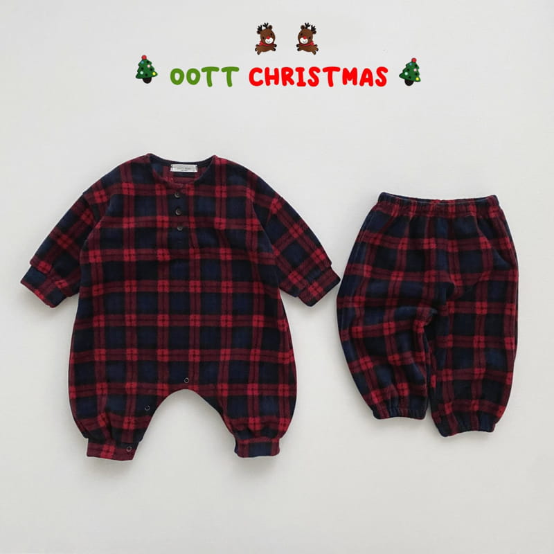 Oott Bebe - Korean Baby Fashion - #babyoutfit - Merry Check Bodysuit - 12