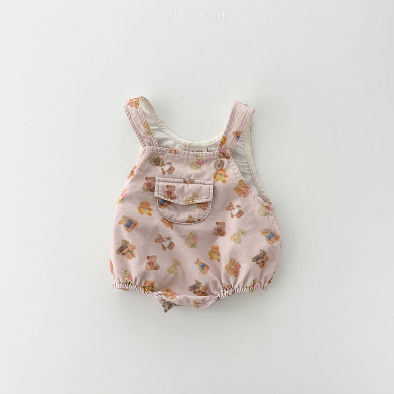 Oott Bebe - Korean Baby Fashion - #babywear - Bear Friend Dungarees Bodysuit