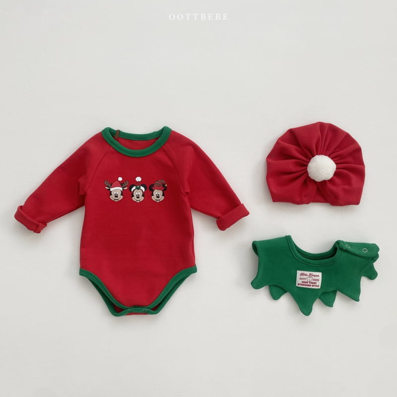 Oott Bebe - Korean Baby Fashion - #onlinebabyboutique - D Santa Bodysuit - 11