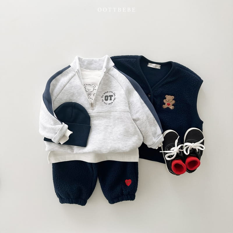 Oott Bebe - Korean Children Fashion - #Kfashion4kids - Cozy Fleece Vest Set - 12