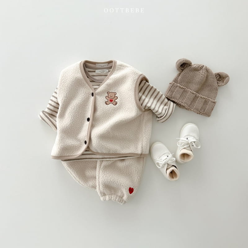 Oott Bebe - Korean Children Fashion - #discoveringself - Cozy Fleece Vest Set - 7