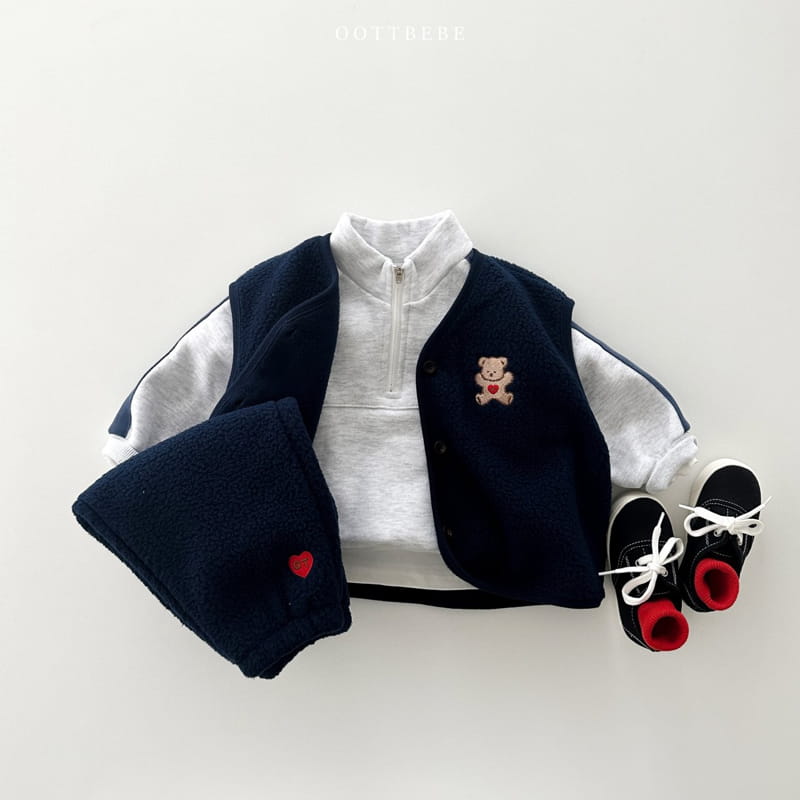 Oott Bebe - Korean Children Fashion - #kidsstore - Cozy Fleece Vest Set - 10