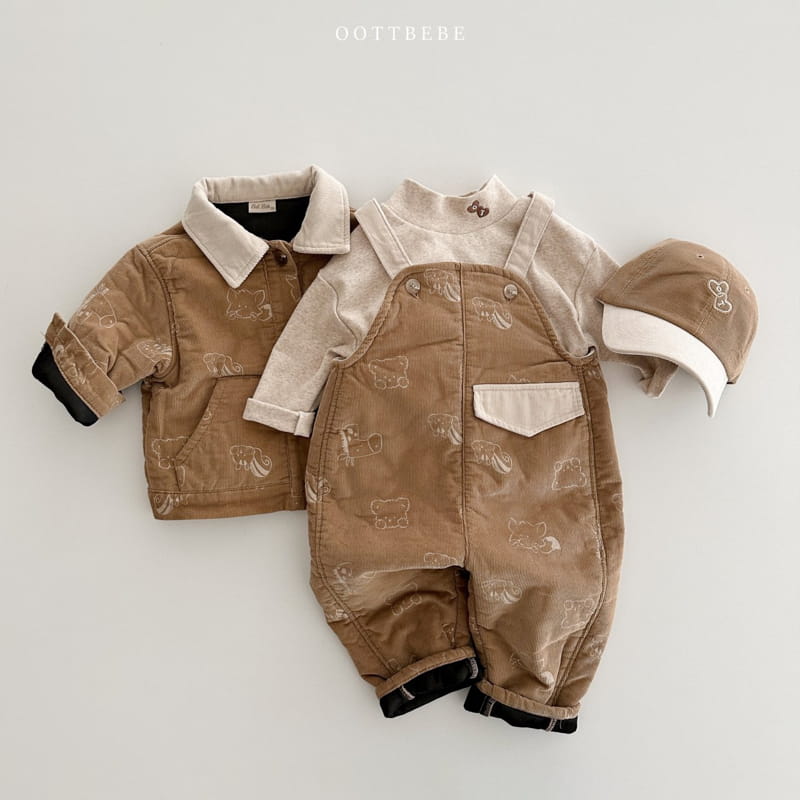Oott Bebe - Korean Children Fashion - #toddlerclothing - Bear Rib Overall - 11