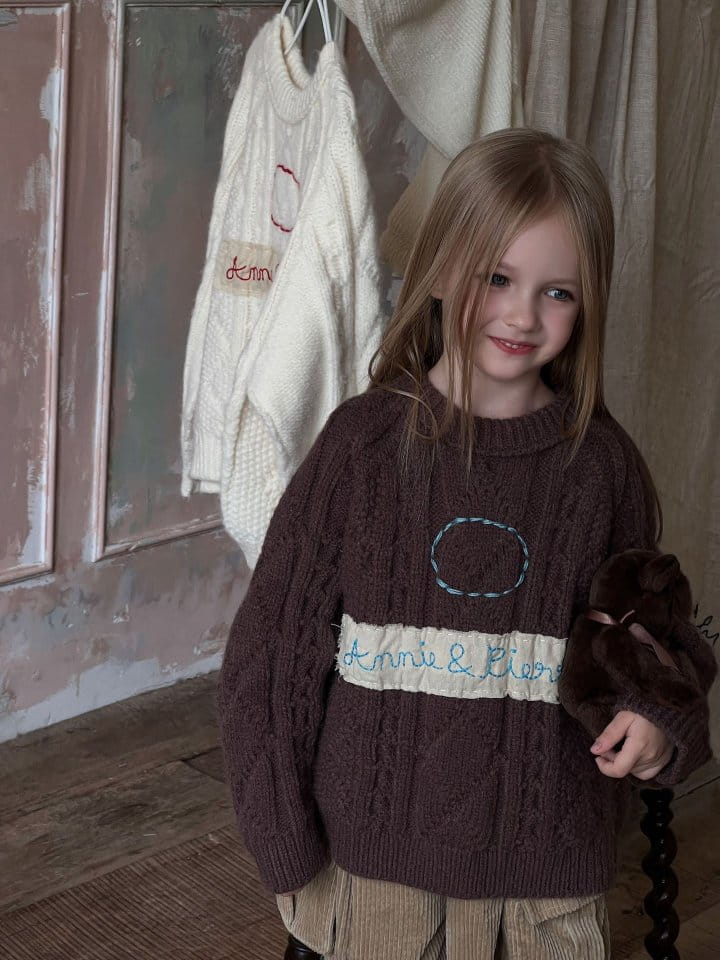 Otaly - Korean Children Fashion - #designkidswear - 3655Embroidery Over Knit Tee - 11