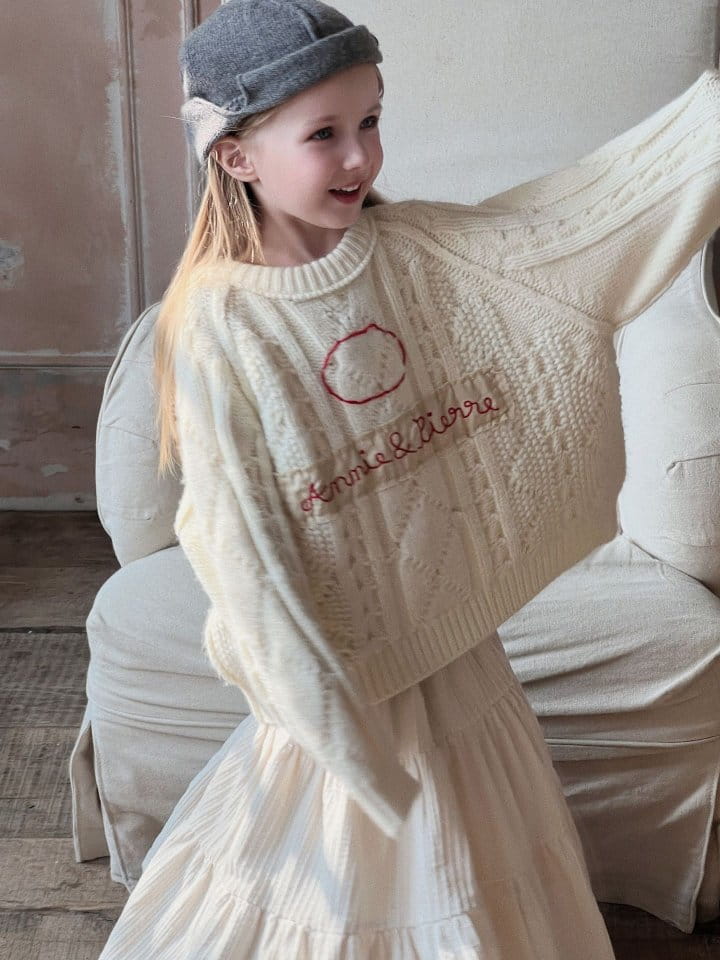 Otaly - Korean Children Fashion - #prettylittlegirls - 3655Embroidery Over Knit Tee - 5