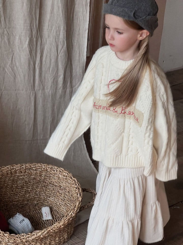 Otaly - Korean Children Fashion - #todddlerfashion - 3655Embroidery Over Knit Tee - 6