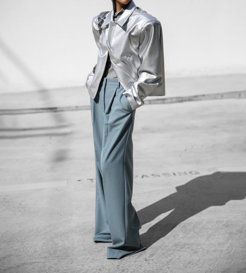 Paper Moon - Korean Women Fashion - #momslook - high waist one pleated wide trousers - 10
