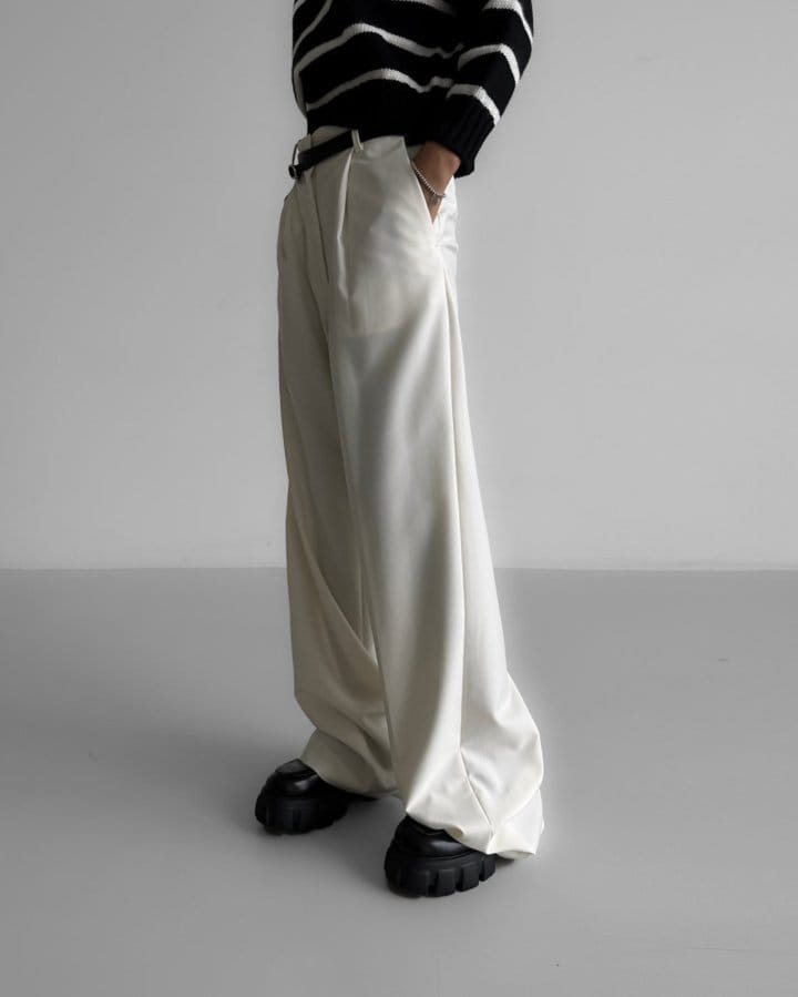 Paper Moon - Korean Women Fashion - #momslook - high waist one pleated wide trousers - 8