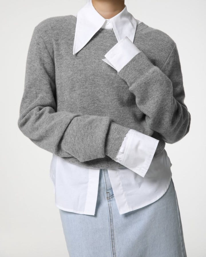 Paper Moon - Korean Women Fashion - #momslook - cashmere back twist drape knit top - 2