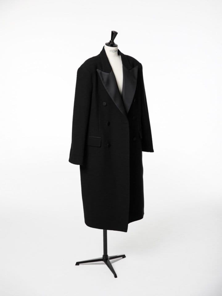Paper Moon - Korean Women Fashion - #momslook - LUX Tuxedo satin peaked lapel tweed double breasted coat - 6