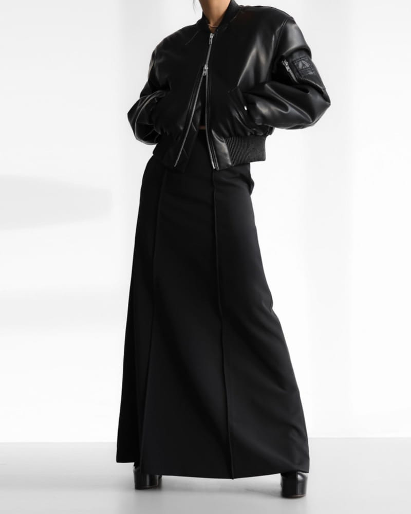 Paper Moon - Korean Women Fashion - #momslook - pin ~ tuck detail maxi flared skirt - 6