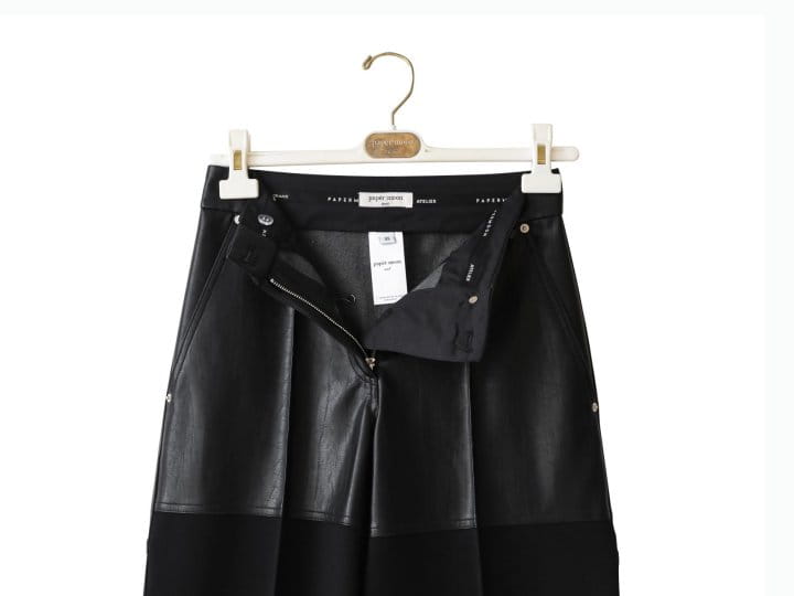 Paper Moon - Korean Women Fashion - #momslook - lambskin touch bi  fabric wide trousers - 10