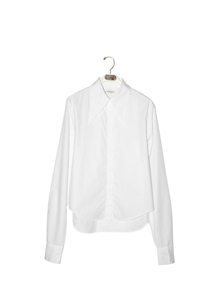 Paper Moon - Korean Women Fashion - #momslook - point collar maxi sleeved button down slim shirt - 2