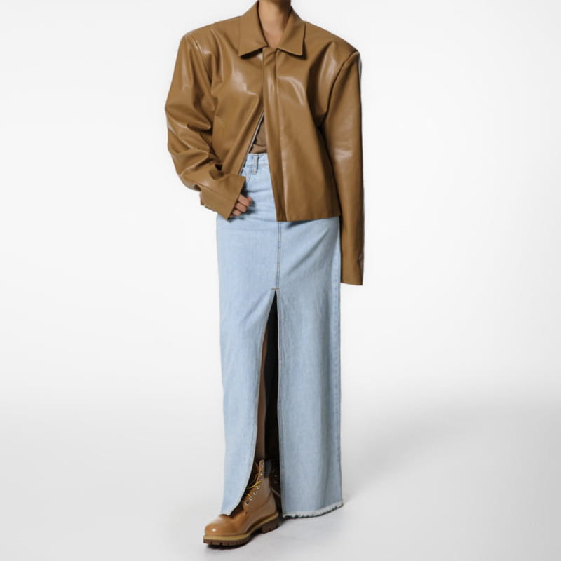 Paper Moon - Korean Women Fashion - #momslook - two way zipped vegan leather jacket - 10