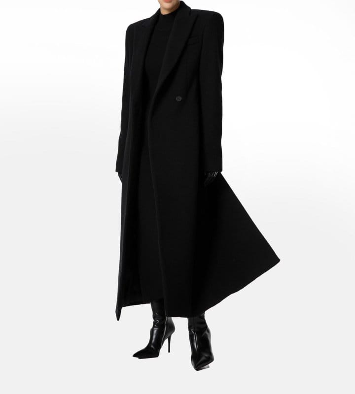 Paper Moon - Korean Women Fashion - #pursuepretty - virgin 100 % wool peak lapel tailored maxi coat - 5