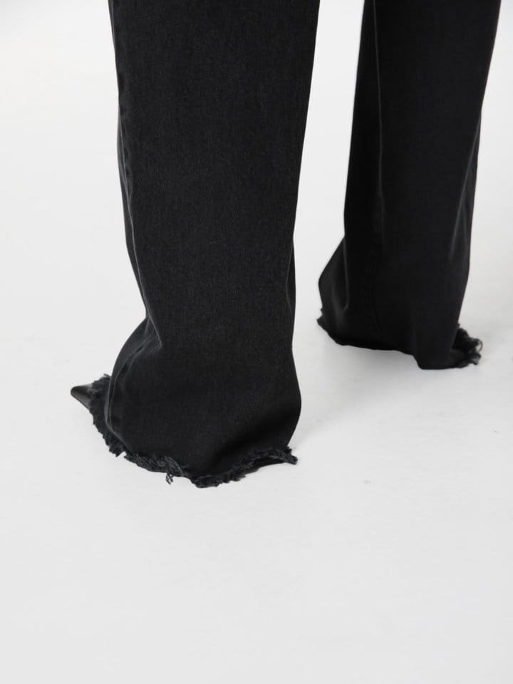 Paper Moon - Korean Women Fashion - #pursuepretty - pin ~ tuck detail wide black jeans - 4