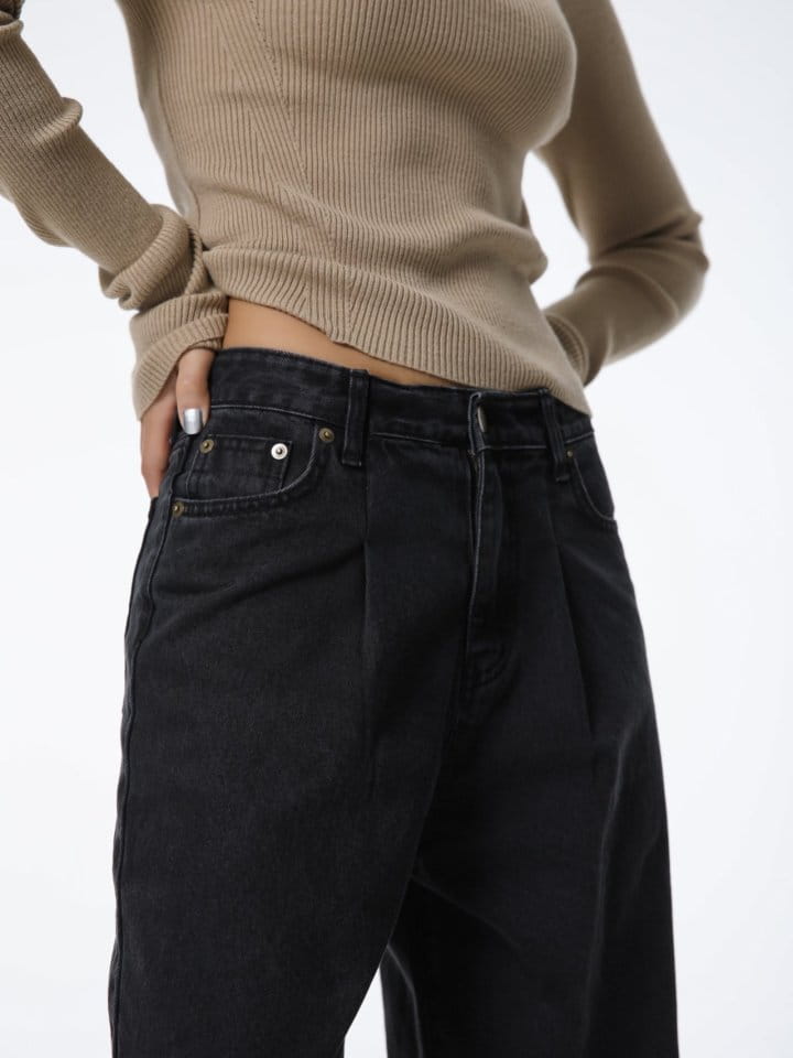 Paper Moon - Korean Women Fashion - #shopsmall - pin ~ tuck detail wide black jeans - 6