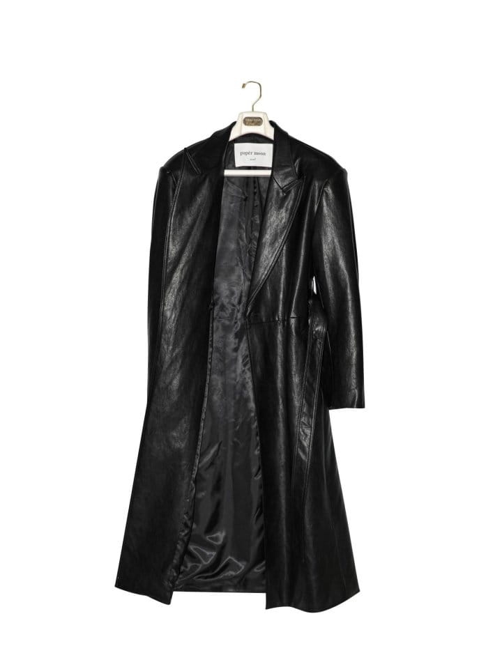Paper Moon - Korean Women Fashion - #thelittlethings - oversized vegan leather robe maxi coat - 6