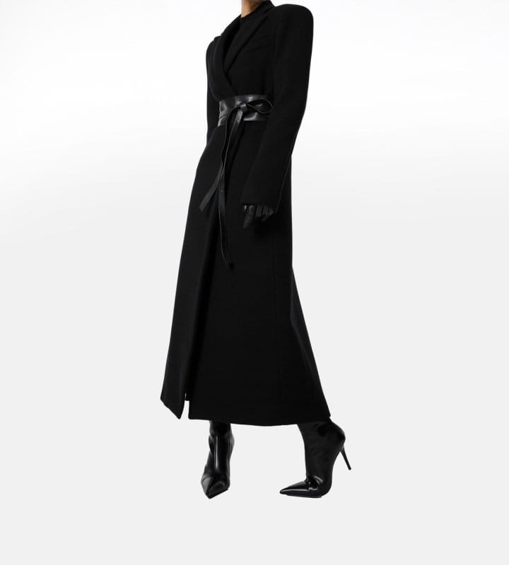 Paper Moon - Korean Women Fashion - #vintageinspired - virgin 100 % wool peak lapel tailored maxi coat - 3